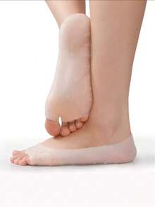 1 Pair Fish Mouth Open Design Invisible Non-Slip Comfortable Insoles, Suitable For Casual Wear, Breathable And Absorbent - White - View 5