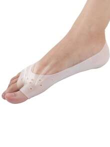 1 Pair Fish Mouth Open Design Invisible Non-Slip Comfortable Insoles, Suitable For Casual Wear, Breathable And Absorbent - White - View 3