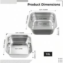 Yeesport 2-In-1 Washing Up Bowl Set Stainl Steel Dish Tub With Colander Fruit Vegetable Washing Basin Multi-Purpose Bowl Kit For Washing And Draining Rice Pasta Food Strainer Mixing Bowl - 二合一洗碗盆套裝 129 英寸 - 查看 4
