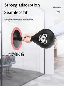 1pc Black New Bestselling Portable Boxing Reflex Ball Trainer - A Compact Punching Ball Suitable For Advanced Boxers And Aspiring Boxers, For Relaxation And Skill Improvement. Made Of Durable PVC Material, Compact Design, Very Suitable For Home Or Gym Use. - Black - View 6