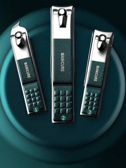 1 set de unghiere portabile din oțel inoxidabil de înaltă calitate, cu lame ascuțite, tăiere precisă și o structură robustă, potrivite pentru tunderea unghiilor de la mâini și de la picioare. Unghiere plate și diagonale, instrumente pentru nail art, patru într-unul