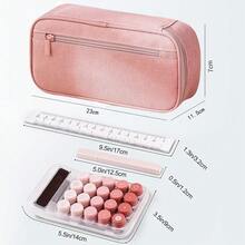 Pencil Case Pen Bag, Two Layers Big Capacity Pencil Pouch Pen Organizer Durable Stationery Holder For Marker Organization School Supplies Office Storage Desk Organizing Multi Functional Pencil Case-Black,Pink,Grey - Multicolor - View 4