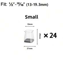 8/24 piezas Protectores de piso de silla de silicona cuadrados con fieltro, almohadillas antiarañazos y reductoras de ruido transparentes, adecuadas para el hogar, la oficina, la cocina, el comedor - Gris - Ver 7