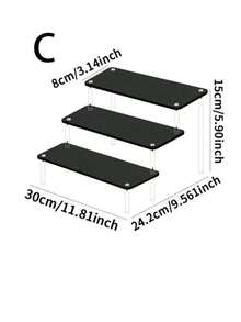 1pc Black Acrylic Multi-Tier Perfume Display Stand, Multifunctional Storage & Organization Rack. Room Decor, Cosmetics Storage.,Makeup Bag,Travel Essential - Black - View 15