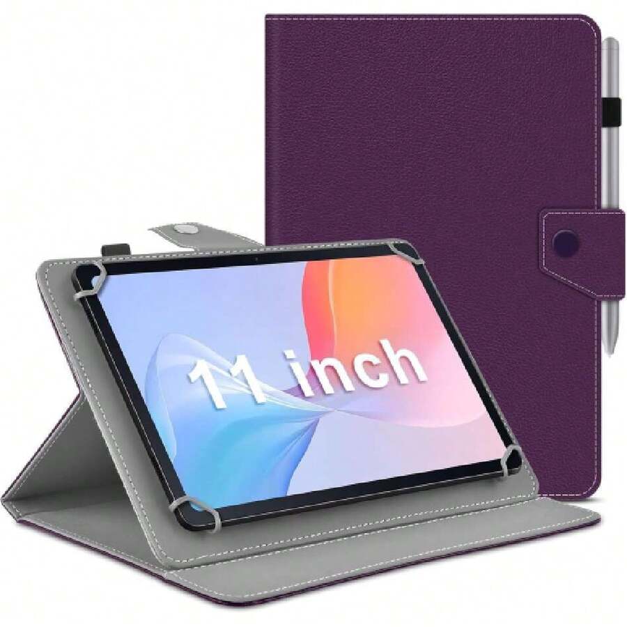 - Funda universal para tablet de 11 pulgadas, funda para tablet de 11.5 pulgadas, funda protectora portátil de piel sintética, con 4 anillos fijos, para todo tipo de tabletas,37000077 - Azul Marino - Ver 1