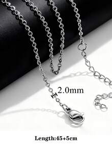 10 Pcs/Lot 304 Stainless Steel 2mm/1.5mm Wide Link Chain Stainless Steel Chain Necklace Ladies/Men Pendant DIY Jewelry Accessories Necklace - 10pcs - View 10