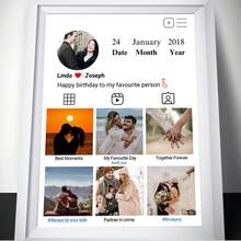 1 pièce Collage photo personnalisé pour la Saint-Valentin, décoration pour la maison, cadeau de la Saint-Valentin, affiche personnalisée, photos personnalisées, articles personnalisables, décoration de chambre, cadre en option.