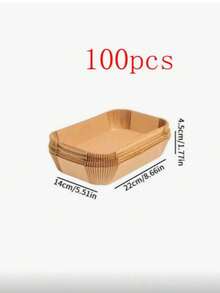 200张一次性空气炸锅烘焙纸垫，长方形，厨房配件，不粘烘焙纸，适用于双面空气炸锅，空气炸锅配件，防油防水，空气炸锅纸垫