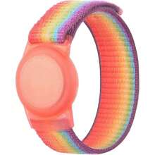 2 Pack Wristband for Airtag Kids, GPS Bracelet for Kids Compatible with Apple Air Tag, Nylon Watch Band Tracker Case Strap Holder Accessories for Toddler Child Adult, Anti-Lost,36979973 - Rosado Sandía - Ver 1