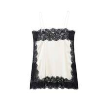 DEEKA Summer New Women's Fashion Elegant Satin Lace Blouse - White - View 6