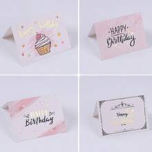 优雅生日贺卡套装，烫金贺卡，简约时尚设计 - 彩色 - 查看 8