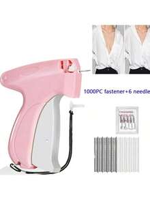 手持式服装钉枪 - 服装修补工具套装，含6根钉针和1000个钉子，服装修补缝纫枪，快速服装修补工具，迷你服装缝纫机，快速毛毯钉枪，服装包边机