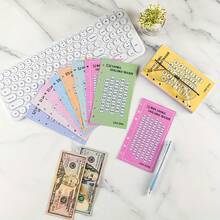 48/12 储蓄挑战文件夹追踪器，每包 100 个信封，包含 52 个周和 30 天储蓄目标进度信封，以及美元/欧元预算和财务规划追踪纸。专为帮助人们有计划地储蓄而设计，涵盖从短期到长期、从小额到大额的各种储蓄挑战。