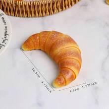 1pc Soft Slow Rebound Bread Food Prop Model Croissant Bread, PU Material Sample Display