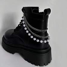 2pcs Pearl Chain Shoe Accessories, Multi-Layer Faux Pearl Chain Shoe Decor, Detachable Boot Chain Ornament, Chic & Elegant Chain Accessory, Unisex Design, Delicate Shoe Decoration, Suitable For Boots, Crystal Beauty Accessories, Party Item, Shoe, Spring Summer Picks, Brides Maid Gifts, Room, Bedroom Decor, Bedroom Decor, Beach, Travel, For Men, For Women, Vacation, Women's Day, Travel Essentials, Wedding Favors, Y2k, Bedroom, Car Accessories Women, Kitchen Decor, Cute Stuff - Multicolor - View 12