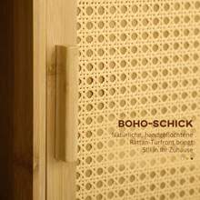 HOMCOM Kitchen Trolley With Drawer, Cupboard, Open Shelves, Towel Rack, Worktop, Natural Bamboo - Mustard Yellow - View 4