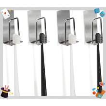 4 Pcs Adhesive Toothbrush Holders,304 Stainless Steel Toothbrush Holders Wall Mounted Electric Toothbrush Holder For Bathrooms Accessories (4, Silver) - 銀色 - 查看 8