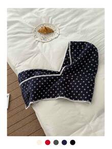 1pc Polka Dot Snood - Balaclava Hat & Scarf Combo, Thermal Lined And Heavyweight, Warm Winter Neck Gaiter For Women