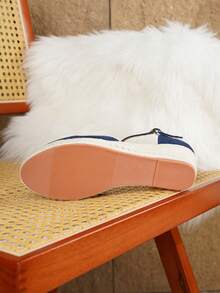 Women's Elegant Strap Buckle Wedge Platform Slip-On Shoes, Suitable For All Seasons - Blue - View 4