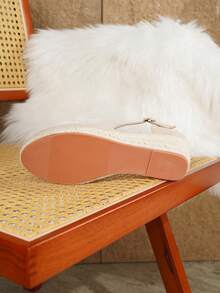 Women's Elegant Strap Buckle Decor Wedge Heel Platform Shoes, Suitable For All Seasons - Apricot - View 4