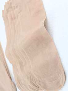 20 de perechi de șosete scurte transparente pentru femei, negre și culoarea pielii, șosete ușoare de primăvară/vară, șosete scurte casual transparente (fără carton) - Bej - Vizualizare 11