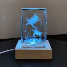 This Unique Gift Is Suitable For Children's Bedrooms, Nurseries, Offices, And Dolphin Enthusiasts. It Features A 3D Dolphin Design With A Wood-Grain Base And A USB-Powered LED Night Light. - Multicolor - View 4
