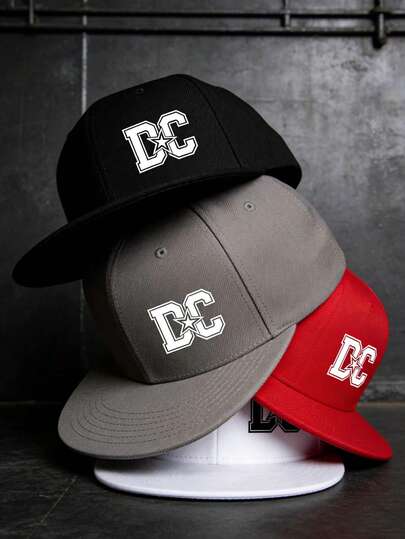 1pc Unisex Letter Print Casual Flat Brim Baseball Cap, Hard Top Hip Hop Hat, Durable, Suitable For Daily Commute, Outing, Party, Street Photography, Comfortable & Versatile