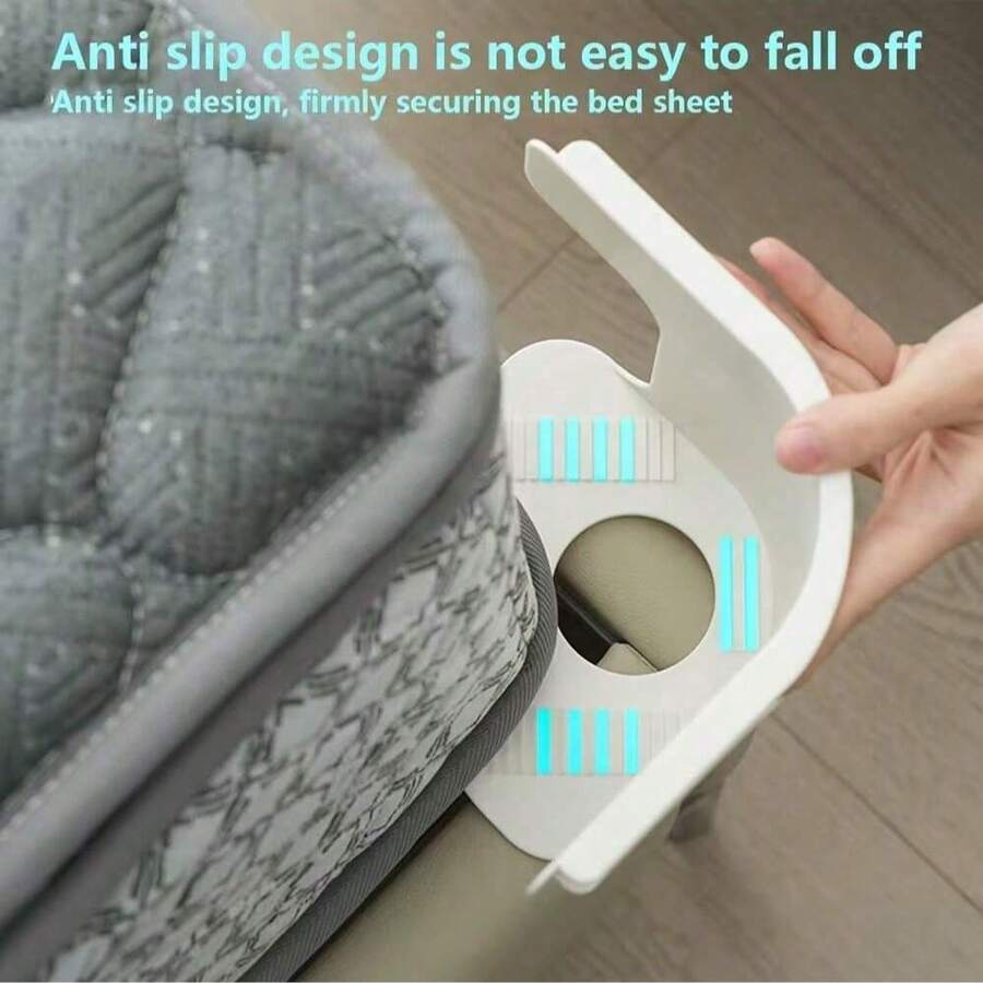 4个床单固定器，带锁扣，耐用床单角固定器，安装简便，适用于各种尺寸的床垫，牢固固定床单。 - 灰色 - 查看 1