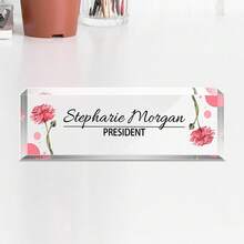 1pc Personalized Acrylic Custom Name Plates For Office Desks,Customize Text,20 Styles,Office Nameplate Engraved With Flower Patterns,Custom Desk Name Plate Personalized, Acrylic Name Plate For Desk, Office Desk Decor For Women And Men - Multicolor - View 18