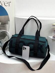 Large Capacity Lightweight Travel Sports Gym Bag, Luggage Backpack, Yoga Bag, Short Trip Bag, Fashionable Cylindrical Gym Bag - Multicolor - View 10