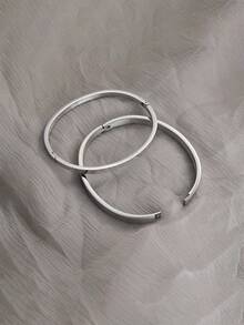 1 chiếc vòng tay bằng thép không gỉ, đánh bóng, kiểu dáng thời trang, đa năng, bề mặt như gương, phù hợp cho nữ, đeo hàng ngày. - vòng đeo tay - Xem 5