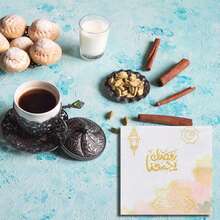 33*33厘米橙色开斋节快乐印花一次性餐巾纸，适合节日家居和厨房装饰 - 彩色 - 查看 4