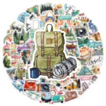 52 piezas Pegatinas de estilo bohemio para viajes al aire libre, adecuadas para decoración en múltiples escenarios, escritorio de oficina, papelería de estudiantes, portátil, teléfono, equipaje, taza de agua, decoración de cajas de almacenamiento, regalos de cumpleaños y festividades, decoración del hogar, pegatinas autoadhesivas, regalo pequeño perfecto manualidades libro de sticker estikers - Multicolor - Ver 4