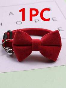 1pc Adjustable Fashion Pet Collar With Bell And Bow Tie - Suitable For Cats And Small Dogs - Multicolor - View 17