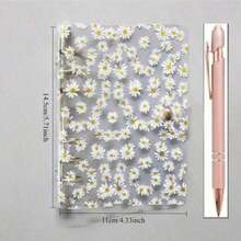 1个透明雏菊图案A5/A6活页夹，学生会计计划本封面 - 無色 - 查看 13