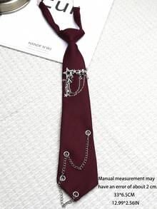 1pc Women's Tassel Chain Tie-Free Collar, Suitable For Casual, School, Street, And Daily Wear