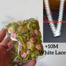 50个涤纶花朵装饰品，适用于婚礼和派对场合 - 粉色 - 查看 13