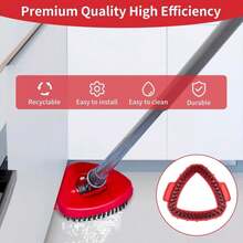 2 Pcs Scrub Brush Replacement Head For O Cedar EasyWring Spin Mop 1 Tank System, Shower Floor Scrubber, Microfiber Triangle Hard Bristle Cleaning Brush For Bathroom Kitchen Pool, Glass And Tile Walls - MàuB - Xem 6