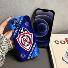 Funda para teléfono Cruz Azul con diseño de corazón y logotipos dinámicos del club, ideal para teléfonos ,  17,  16 Pro Max,  15 Pro Max,  13 y  12. Fabricada con TPU resistente para una protección superior contra golpes y caídas. Perfecta para aficionados al deporte, cumpleaños, regalos familiares o para demostrar tu cariño en estas fiestas. - Negro - Ver 4