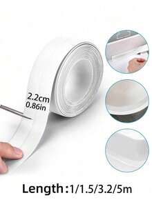 1Roll Waterproof Mildew Proof Toilet Caulk Strip, Self-Adhesive Sealing Tape For Kitchen Bathroom, Bathroom Waterproof Tape To Avoid Wet, Kitchen Sink Beautiful Seam Stickers - White - View 8