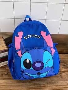 Stitch Printed Aesthetic Backpack - Multifunctional Lightweight Everyday Bag, Suitable For Commuting, Travel Or Casual Outings, Also A Great Back-To-School Essential And Gift Choice - Fabric Daily Backpack With Multiple Pockets For Organizing Books, Electronics And Personal Items - Multicolor - View 11