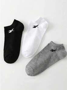 15 Pairs Unisex Solid Color Black/White/Grey Short Socks, Fashion Minimalist Sports Socks, Invisible Socks, Suitable For Daily Wear And Outdoor Activities, All Seasons, Christmas Gift - Multicolor - View 2