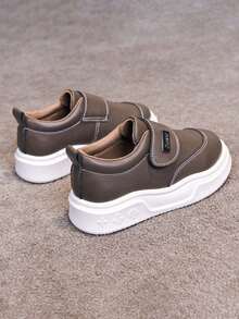 1双男女通用简约平底软底防滑休闲运动鞋，时尚百搭儿童帆布鞋，适合春、夏、秋、冬四季穿着 - 棕色 - 查看 9