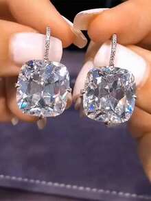 1 Pair Teen Cubic Zirconia Drop Earrings For Girls For Daily Decoration For Party Jewelry Birthday Gift - 1# - View 2