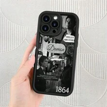 Funda para teléfono: Estilo Vampiro - Estilo Gótico de Damon Salvatore - Duradera y de Larga Duración| Protección| Antigolpes y Anticaídas| Mate Antideslizante| Moda de Lujo Ligero, Impresión UV| Compatible con iPhone 17/16/15/14/13/12/11/XS/XR/X/7/8/Plus/Pro/Max - Funda Suave de TPU Negra - Color 1 - Ver 8
