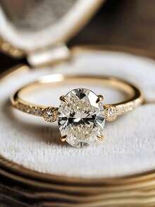 1枚优雅立方氧化锆戒指，适合女性佩戴，是婚礼、订婚、情人节、派对和送礼的理想之选。 - 2# - 查看 7