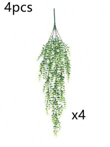 1/2/4件装人造悬挂花卉装饰，仿真悬挂桉树藤蔓，抗紫外线塑料悬挂绿植，适用于家居、花园、露台、婚礼、房间墙面装饰 - 白色 - 查看 7