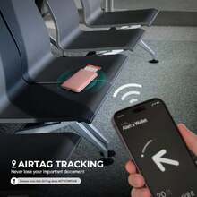 - Soporte para pasaporte con ranura para Airtag, piel de napa de alta calidad, bloqueo RFID Airtag portafolios para pasaporte, Rosa napa, 5.9" x 4.2" x 0.78", Soporte para pasaporte,36987835 - Blanco - Ver 2