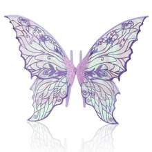 1 pieza Alas de mariposa brillantes, accesorio de disfraz de alas de mariposa con brillo para fiesta de carnaval, boda, disfraz de hada, alas de mariposa doradas y coloridas, regalo de cumpleaños - multicolor - Ver 10