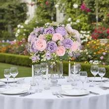 2/4/8/12 Packs Peonies Artificial Flowers, Mixed Pink Artificial Peonies, Silk Peonies Flowers Fake Peonies Artificial Flowers Peonies Bouquet For Centerpiece Table Wedding Party Home Decor - 紫丁香色 - 查看 3